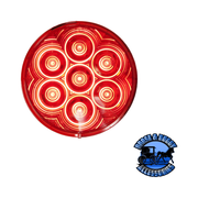 817KR-7 4" Red LED Stop/Turn/Tail, Round, AMP, Grommet-Mount, Kit Firebrick