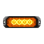 4"  MEDIUM RECTANGULAR HIGH POWER LED STROBE LIGHT, AMBER/AMBER Black