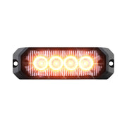 4" MEDIUM RECTANGULAR HIGH POWER LED STROBE LIGHT, AMBER/CLEAR Dark Slate Gray