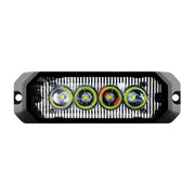 4" MEDIUM RECTANGULAR HIGH POWER LED STROBE LIGHT, WHITE/CLEAR Light Gray