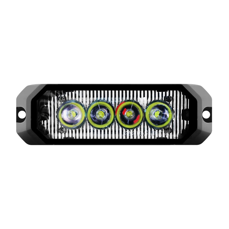 4" MEDIUM RECTANGULAR HIGH POWER LED STROBE LIGHT, WHITE/CLEAR Light Gray