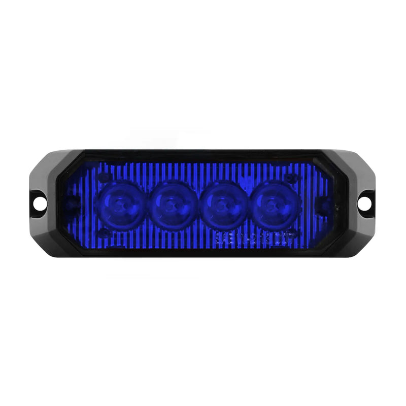 4" MEDIUM RECTANGULAR HIGH POWER LED STROBE LIGHT, BLUE/BLUE Midnight Blue