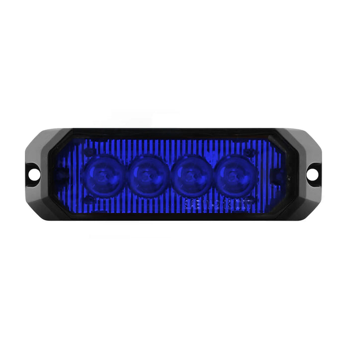 Midnight Blue 4″ MEDIUM RECTANGULAR HIGH POWER LED STROBE LIGHT, BLUE/BLUE