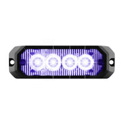 4"  MEDIUM RECTANGULAR HIGH POWER LED STROBE LIGHT, BLUE/CLEAR Lavender