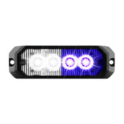 4" MEDIUM RECTANGULAR HIGH POWER LED STROBE LIGHT, BLUE & WHITE/CLEAR Lavender