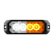 4" MEDIUM RECTANGULAR HIGH POWER LED STROBE LIGHT, WHITE & AMBER/CLEAR #81809 Goldenrod