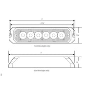 5" MEDIUM RECTANGULAR HIGH POWER LED STROBE LIGHT,AMBER/CLEAR Gray