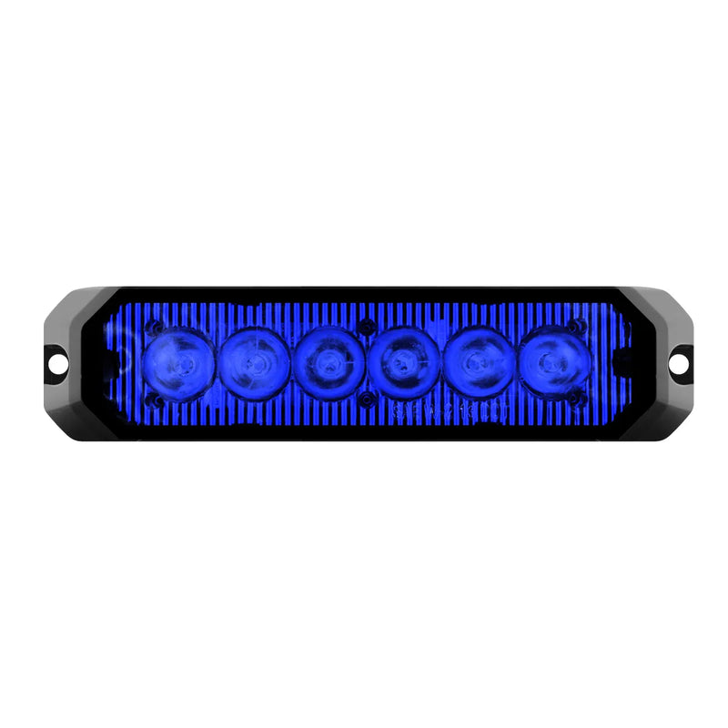 5" MEDIUM RECTANGULAR HIGH POWER LED STROBE LIGHT, BLUE/BLUE Black