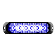 5" MEDIUM RECTANGULAR HIGH POWER LED STROBE LIGHT, BLUE/CLEAR Black
