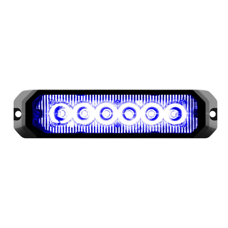 5" MEDIUM RECTANGULAR HIGH POWER LED STROBE LIGHT, BLUE/CLEAR Black