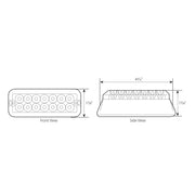 81820 Medium Rectangular 14 LED Strobe Light w/ Aluminum Base