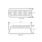 81836 Medium Rectangular 8 LED Strobe Light w/ Aluminum Base