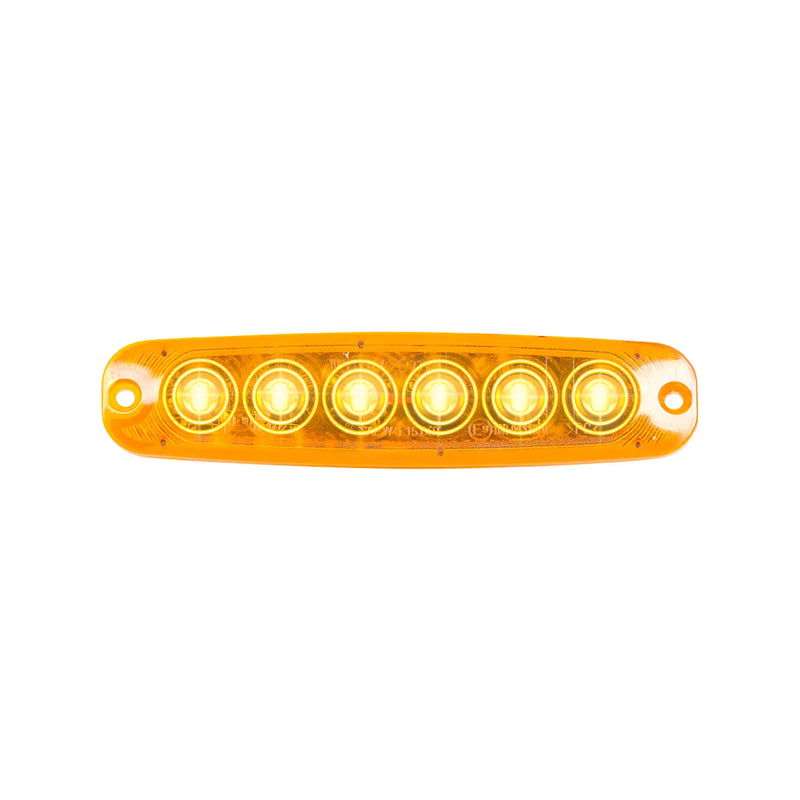 5-1/8" ULTRA THIN AMBER/AMBER 6 LED STROBE LIGHT, ULTRA THIN LED LIGHT Orange