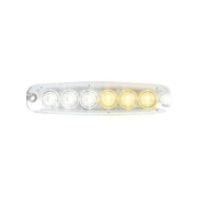 5-1/8" ULTRA THIN AMBER/WHITE 6 LED STROBE LIGHT, 14 MODES ULTRA THIN LED LIGHT Beige