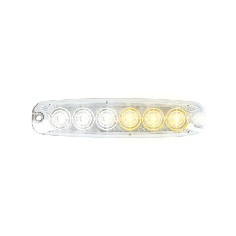5-1/8" ULTRA THIN AMBER/WHITE 6 LED STROBE LIGHT, 14 MODES ULTRA THIN LED LIGHT Beige