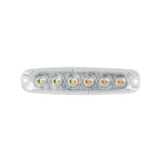 5-1/8" ULTRA THIN AMBER/WHITE 6 LED STROBE LIGHT, 14 MODES ULTRA THIN LED LIGHT Gray