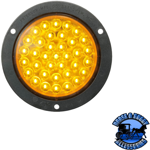 Dark Slate Gray 818A-36 4" Amber LED Turn Signal, Round, Flange 12V