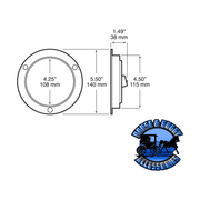 818C-9 4'' White LED Back-Up Light, Round, AMP Housing Flange-Mount Lavender