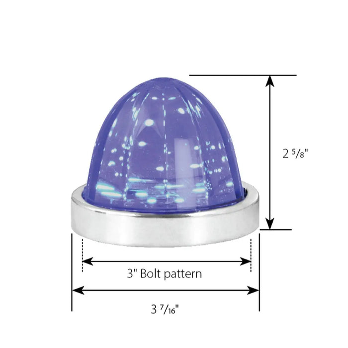 Light Slate Gray Classic Watermelon Surface Mount LED Light in Smoke Lens (CHOOSE COLOR) Watermelon Light AMBER/SMOKE (LIGHT ONLY),RED/SMOKE (LIGHT ONLY),BLUE/SMOKE (LIGHT ONLY),GREEN/SMOKE (LIGHT ONLY),WHITE/SMOKE (LIGHT ONLY),AMBER/SMOKE (W/BEZEL),RED/SMOKE (W/BEZEL),BLUE/SMOKE (W/BEZEL),GREEN/SMOKE (W/BEZEL),WHITE/SMOKE (W/BEZEL)