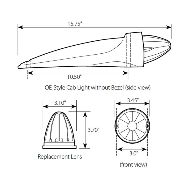 Cab LED Marker Light for G1K, OEM STYLE (AMBER/AMBER) #81982 Light Gray