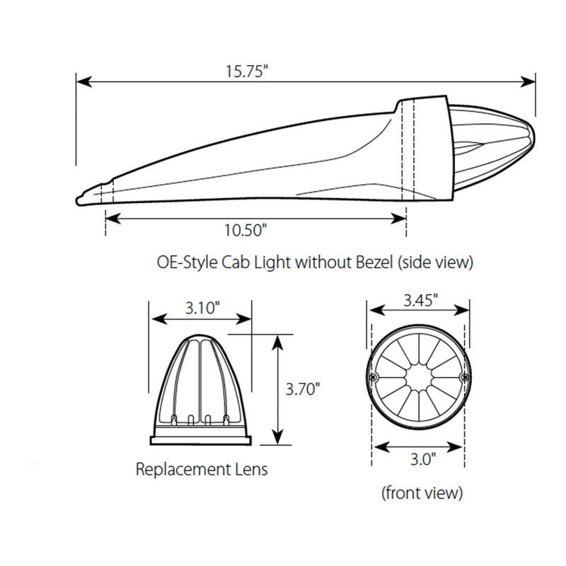 Cab LED Marker Light for G1KT, OEM STYLE #81983 cab light Light Gray