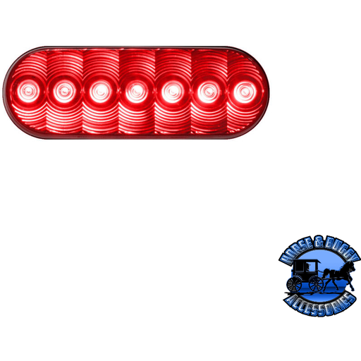 Firebrick 820KR-7 6.5″X2.25″ Red LED Stop/Turn/Tail, Oval, AMP, Grommet-Mount Kit