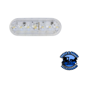 821C-7 6.5"x2.25" White LED Back-Up Light, Oval, Grommet-Mount Gray