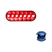 821R-7 6.5"x2.25" Red LED Stop/Turn/Tail, Oval, Grommet-Mount Firebrick
