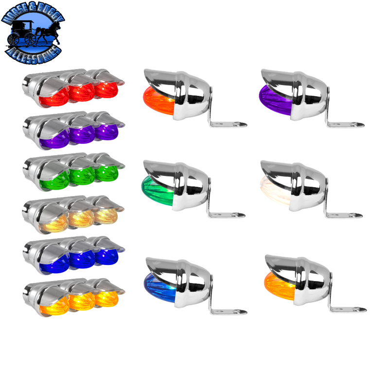 Mini Bullet Style Lights with Visors (Choose a Color)
