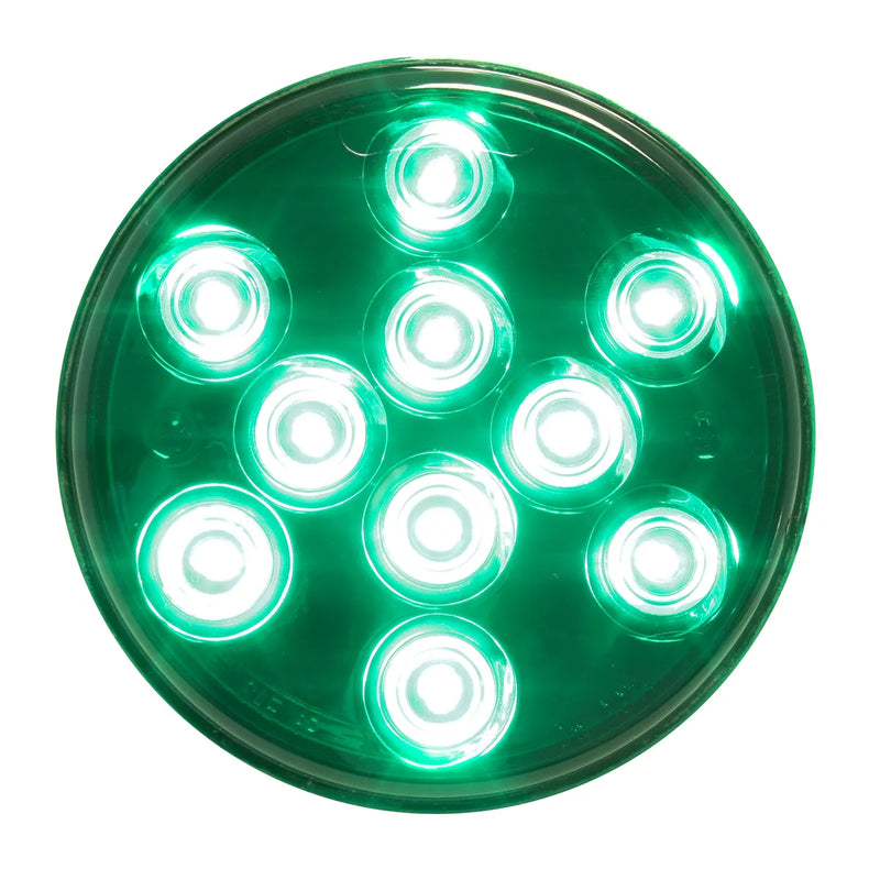 4" MEGA 10 PLUS GREEN 10 LED SEALED LIGHT 4" ROUND Pale Turquoise