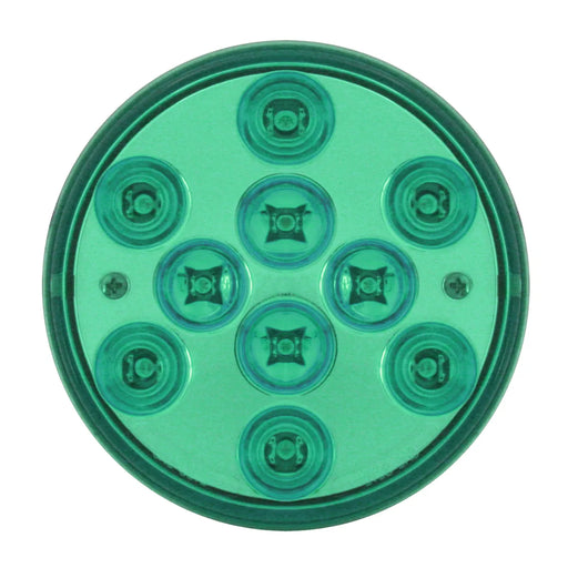 Medium Sea Green 4" MEGA 10 PLUS GREEN 10 LED SEALED LIGHT 4" ROUND