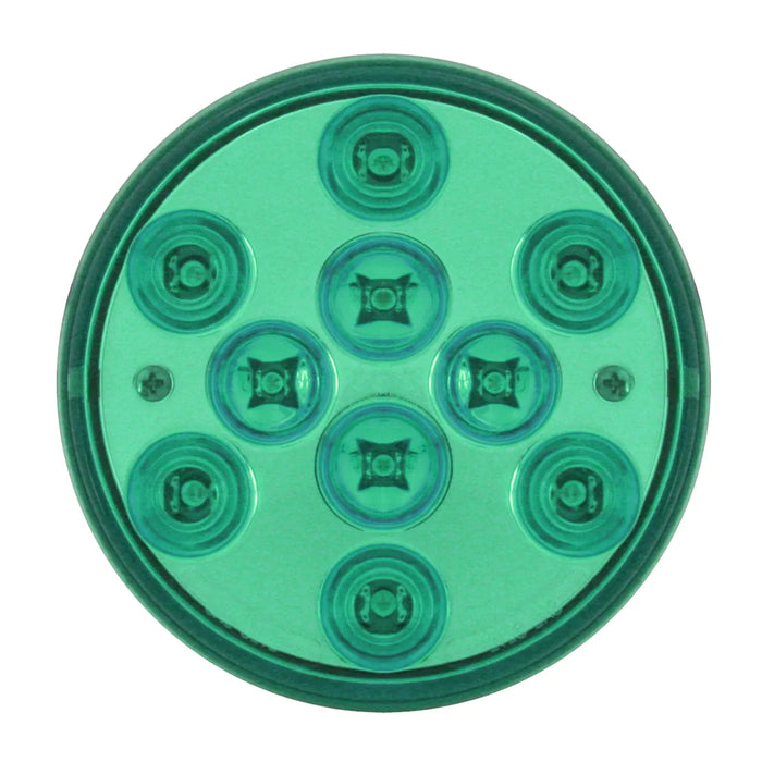 Medium Sea Green 4" MEGA 10 PLUS GREEN 10 LED SEALED LIGHT 4" ROUND