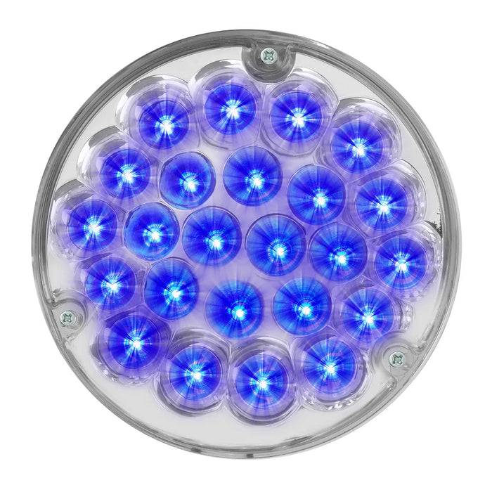 Medium Purple 4″ Pearl LED Light with Housing  (choose color) 4" ROUND blue/clear (light only),blue/clear (w/housing)