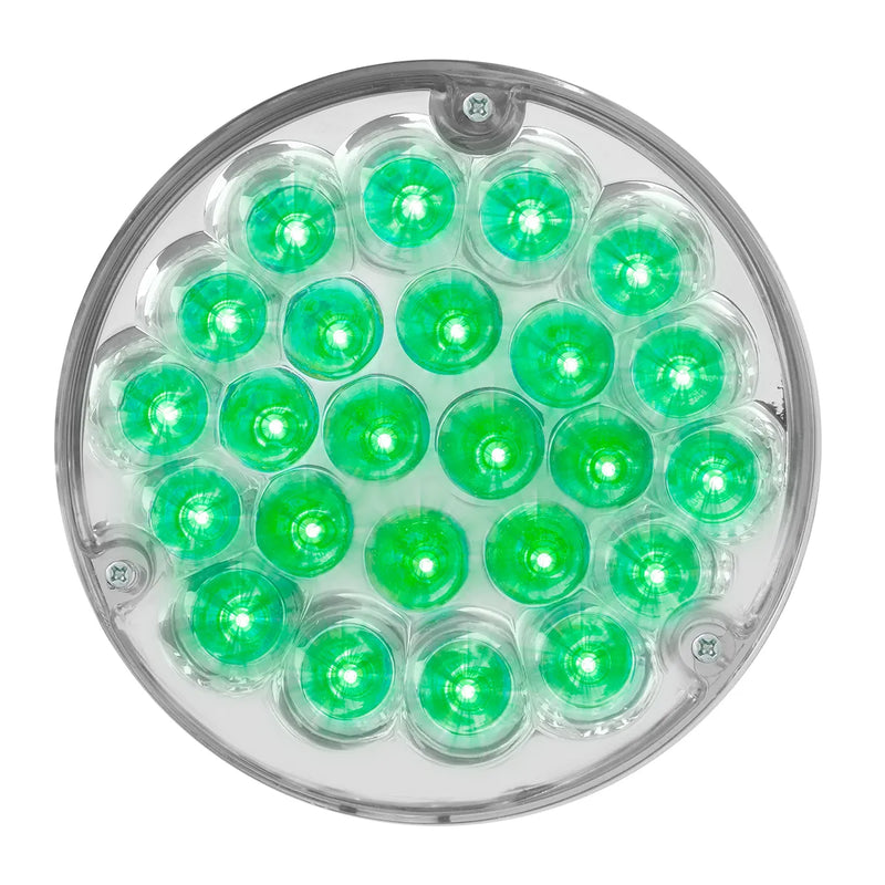 4" Pearl LED Light with Housing  (choose color) 4" ROUND green/clear (light only),green/clear (w/housing) Gray