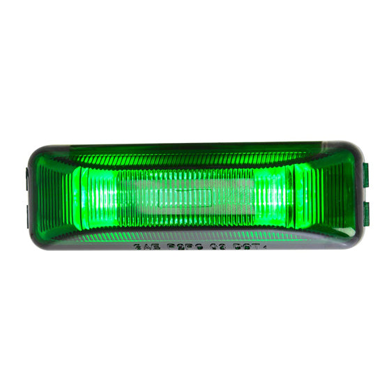 Dark Slate Gray Medium Rectangular 2-Bulb Sealed Marker Light INCANDESCANT LIGHT GREEN W/CHROME,GREEN W/BLACK BRACKET,GREEN/