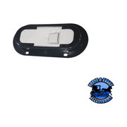 823QA 6.5"x2.25" Amber, Clear Lens LED Mid-Turn/ Side Marker, Oval, Sequential AMP Housing Flange-Mount Dark Slate Gray