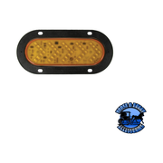 823QA 6.5"x2.25" Amber, Clear Lens LED Mid-Turn/ Side Marker, Oval, Sequential AMP Housing Flange-Mount Dark Slate Gray