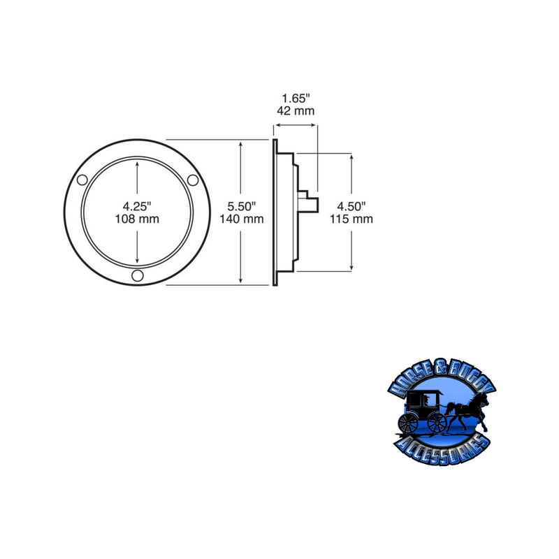 824C-7 4" White LED Back-Up Light, Round, Flange-Mount Lavender