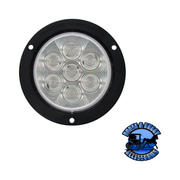 824C-7 4" White LED Back-Up Light, Round, Flange-Mount Black
