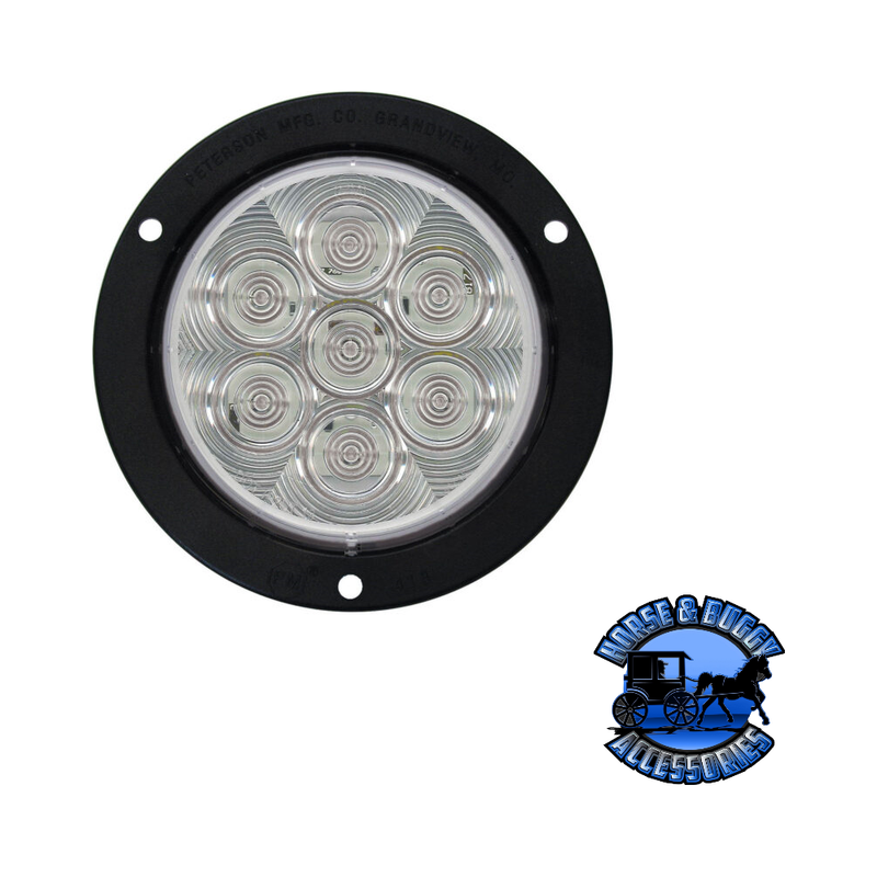 824C-7 4" White LED Back-Up Light, Round, Flange-Mount Black