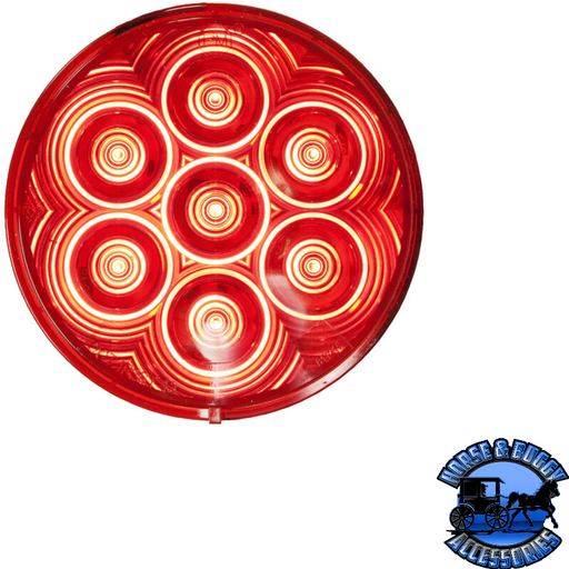 Firebrick 826R-7 4" Red LED Stop/Turn/Tail, Round, Grommet-Mount