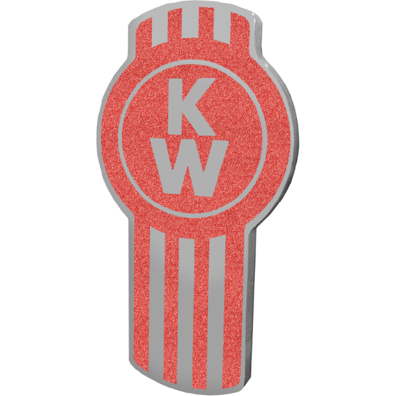 KENWORTH EMBLEM RED METALLIC 481 EMBLEM Tomato