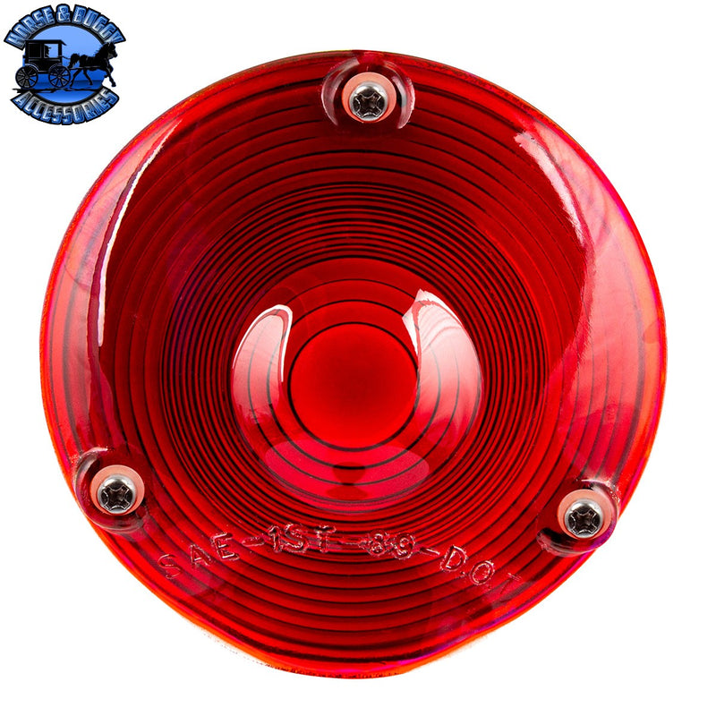 LENTE DE CRISTAL CLÁSICA ROJA DE 4" PARA LUZ COMBINADA