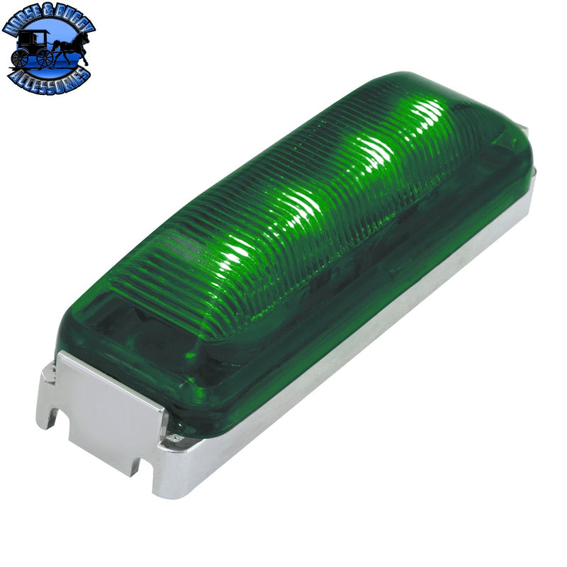 84454SP RECT. GREEN/GREEN 4-LED UTILITY LIGHT W/ CR. BRACKET