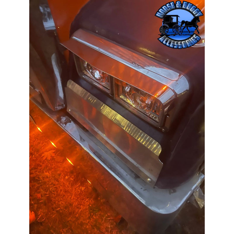 #96901 SS HEADLIGHT VISOR FOR DUAL HEADLIGHT (PETERBILT, KW & FL)
