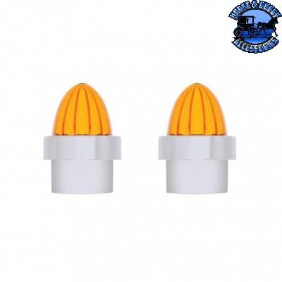 Light Gray Stainless Bumper Guide Kit With Watermelon Lens Top - Amber Lens (Pair) #86068 bumper