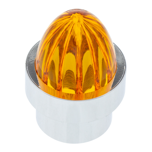 UP-86069 Watermelon Lens Bumper Guide Top With Chrome Base - Amber (2-Pack)