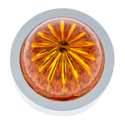 UP-86069 Watermelon Lens Bumper Guide Top With Chrome Base - Amber (2-Pack)