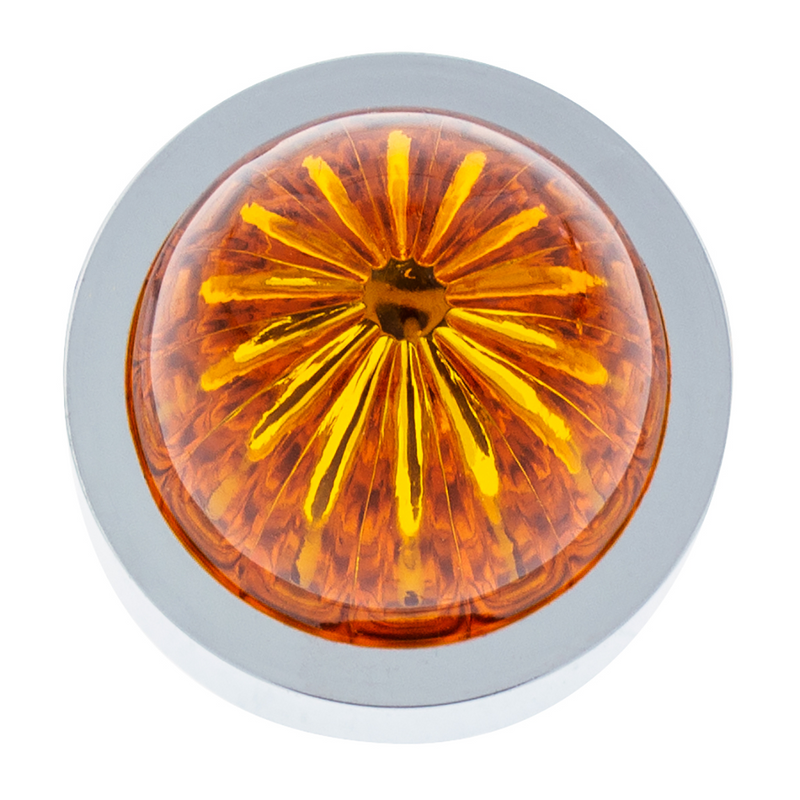 UP-86069 Watermelon Lens Bumper Guide Top With Chrome Base - Amber (2-Pack)