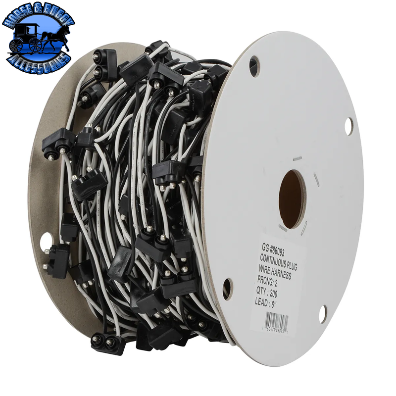 86097-1 Continuous 2-Prong 15" lead Light Plug Wire Harness (sold by the plug)